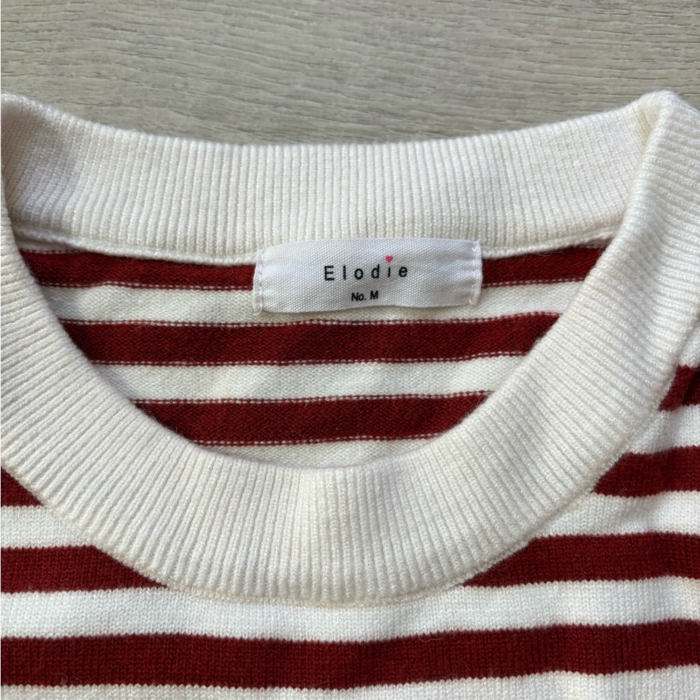 ELODIE Striped Oversized Long Sleeve Top - Picture 2 of 5